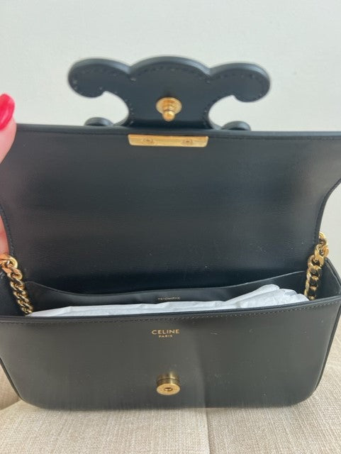 Celine Cuir Triomphe in Shiny Calfskin Shoulder Bag