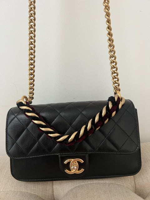 Vintage Chanel Timeless Classique Top Handle in Black