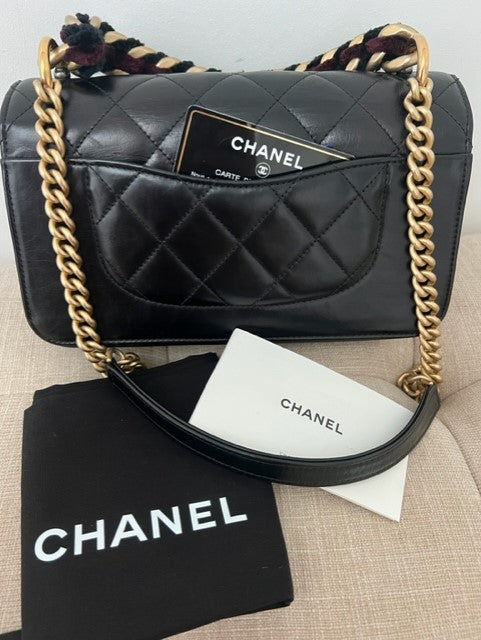 Vintage Chanel Timeless Classique Top Handle in Black