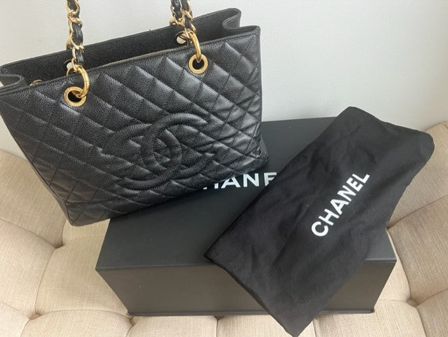 SOLD - Chanel Black Caviar Grand Shopper Tote (GST)